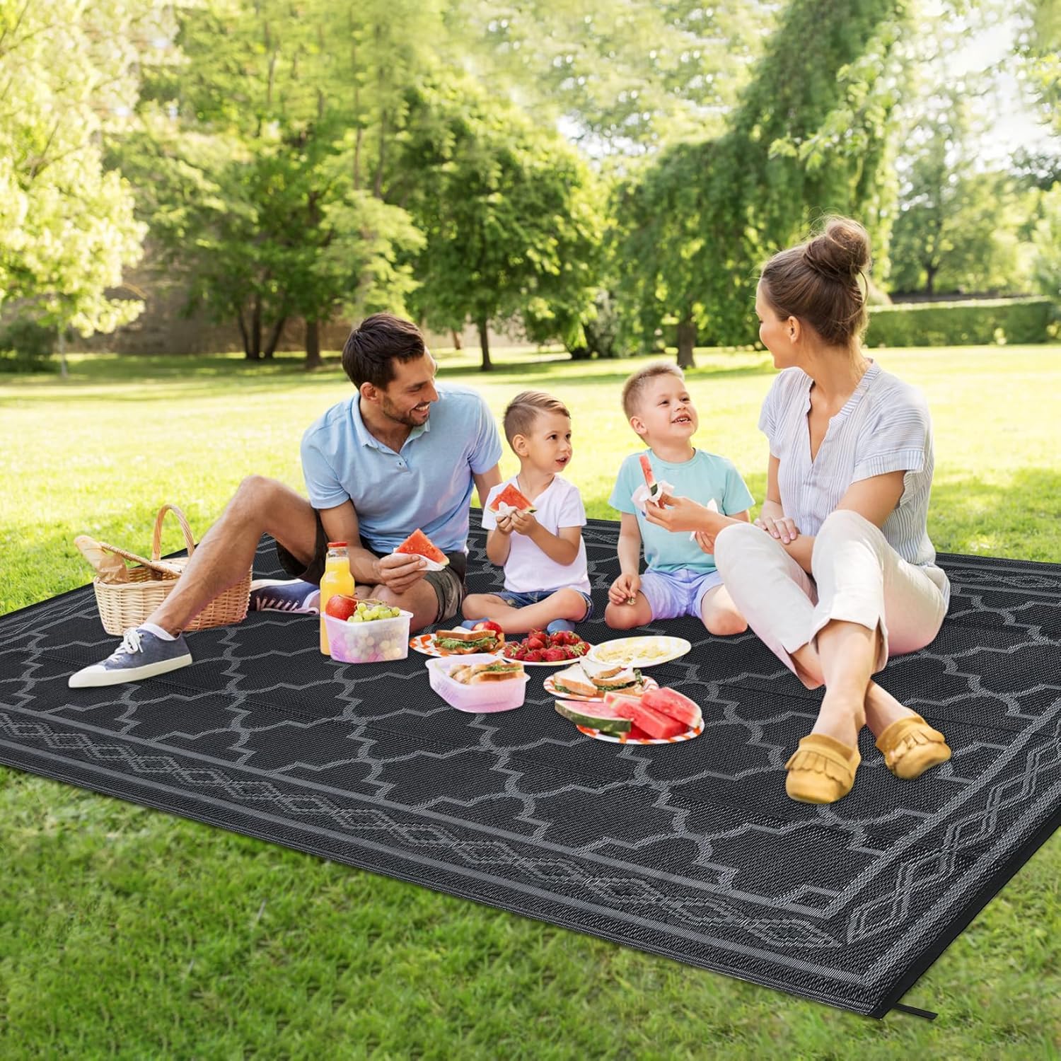 Outdoor Camping Rugs 8X10 - Plastikowa mata ogrodowa 8x10 – Wodoodporna,