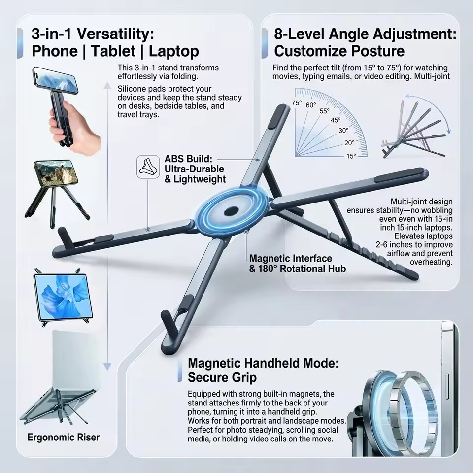Camp Table Folding - Przenośny magnetyczny uchwyt na telefon i