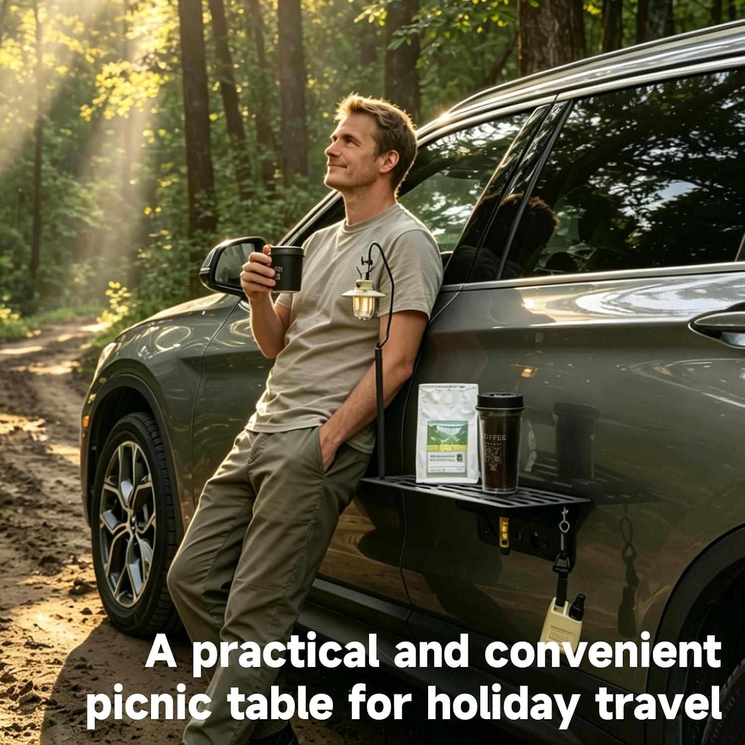 Outdoor Camping Folding Table - Magnetyczny składany stolik samochodowy, metalowa tacka