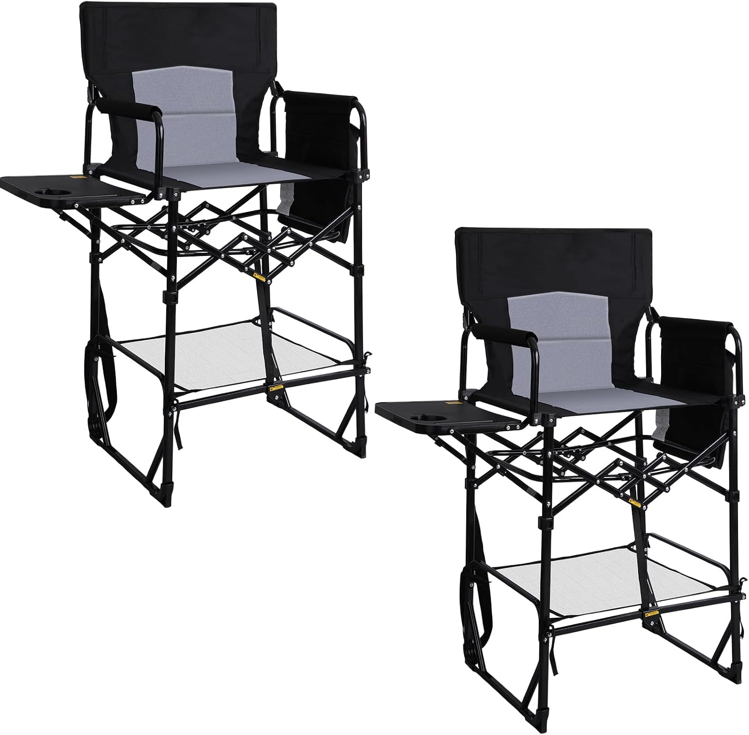 Outdoor Camping Folding Table - Zestaw 2 bardzo wysokich składanych krzeseł