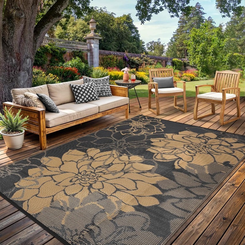 Outdoor Camping Rugs 8X10 - Dywan zewnętrzny 8x10, wodoodporny, dwustronny, z