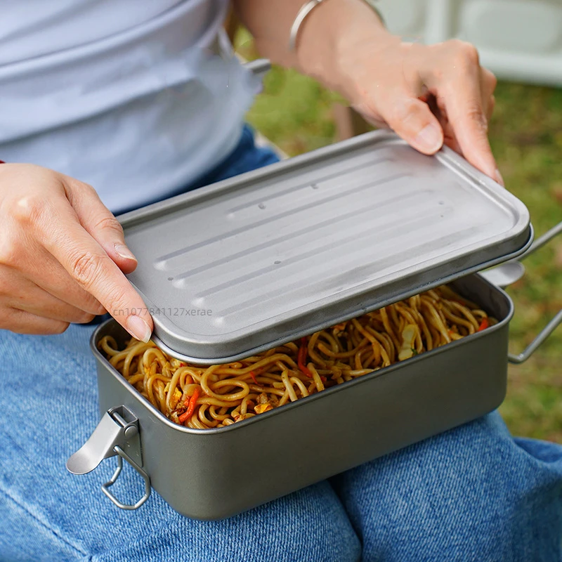 Kwadratowe pudełko na lunch z  – Outdoor Camping Meals recenzja i cena