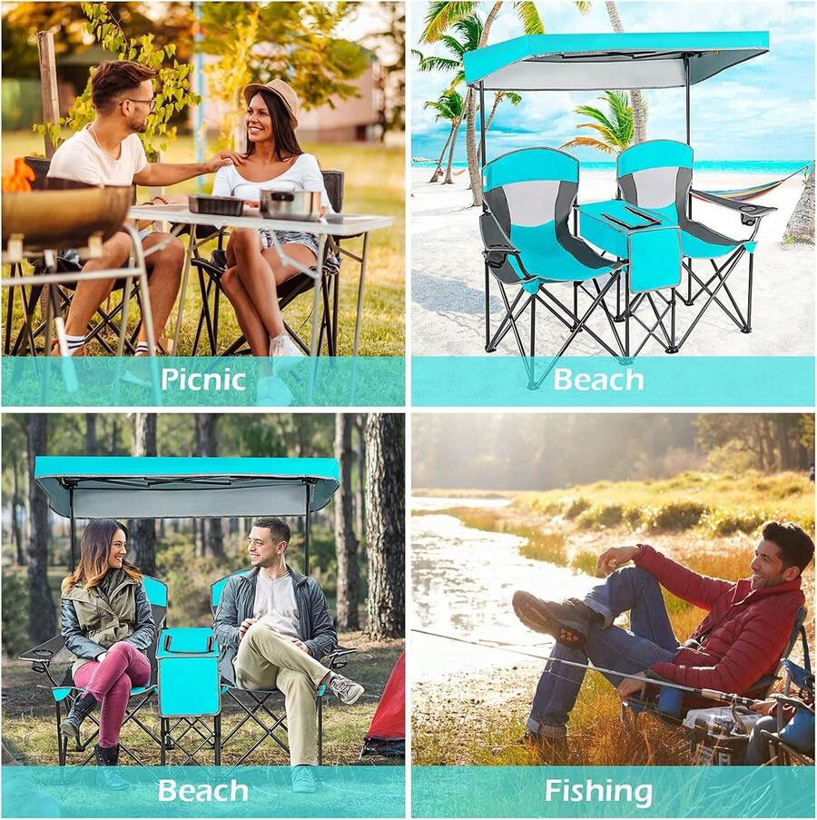 Podwójne krzesło plażowe z osł – Outdoor Camping Folding Table recenzja i cena