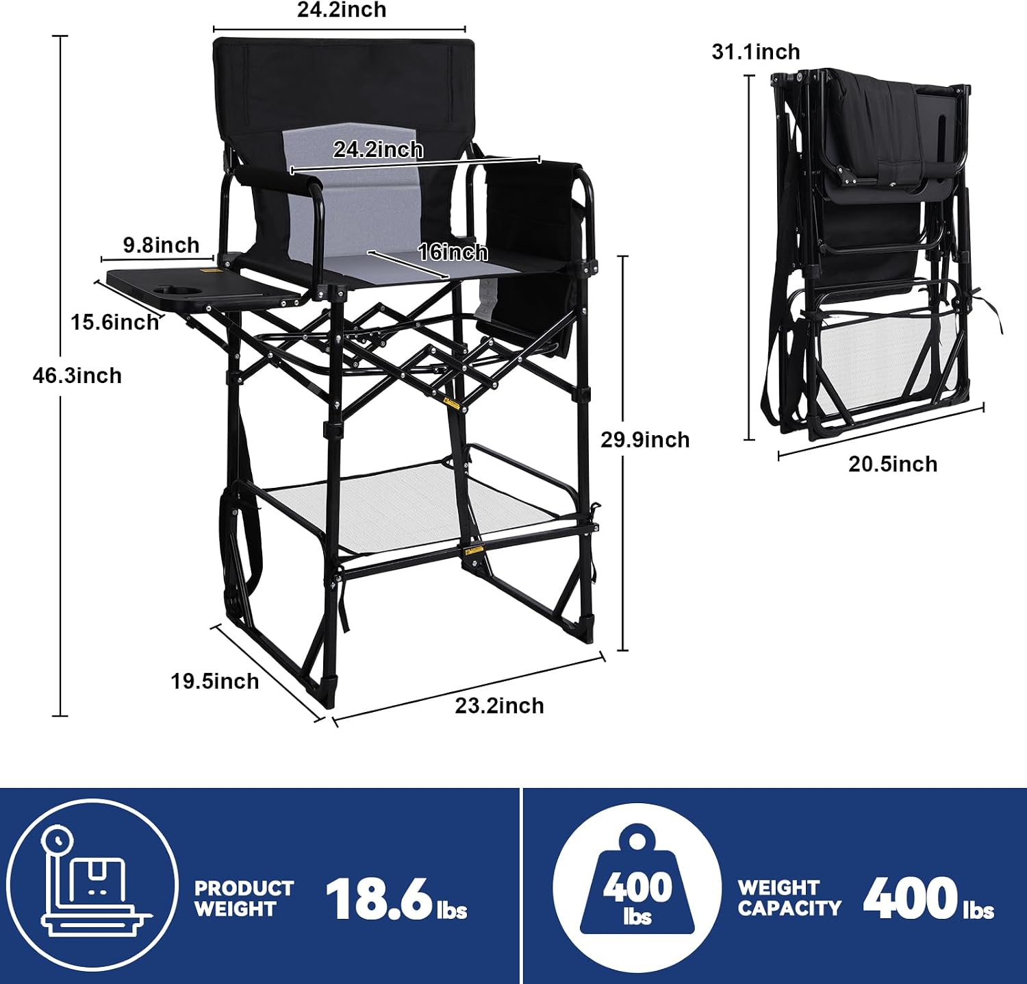 Zestaw 2 bardzo wysokich skład – Outdoor Camping Folding Table recenzja i cena