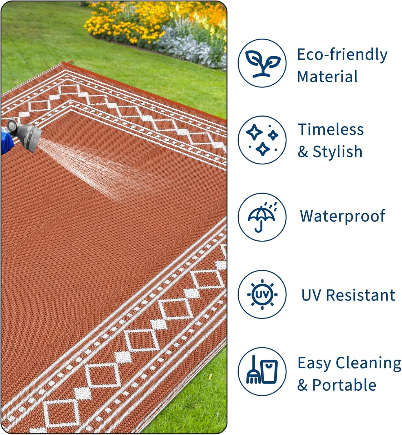 Wodoodporny, dwustronny plasti – Outdoor Camping Rugs 8X10 recenzja i cena